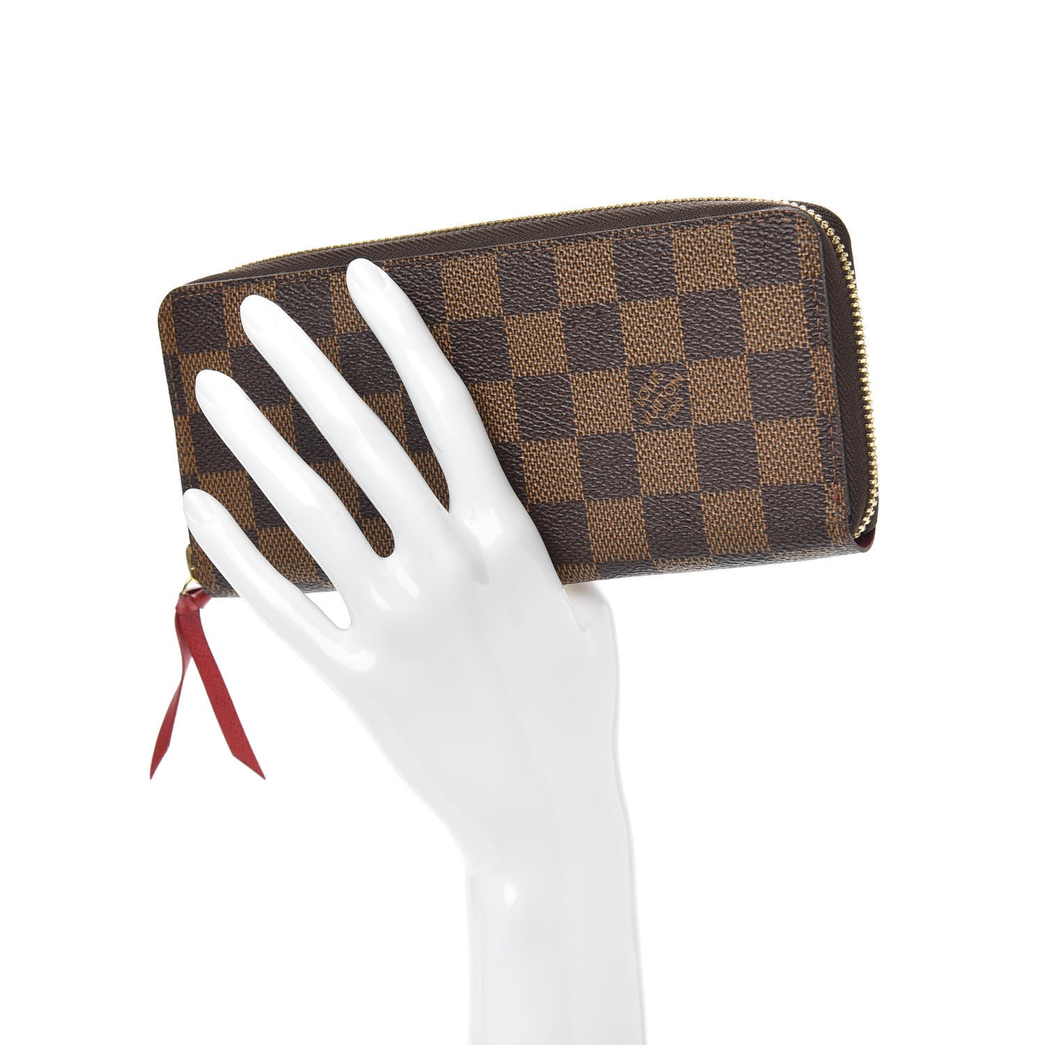 Louis Vuitton Damier Ebene Clemence Wallet Cherry 2 of 8