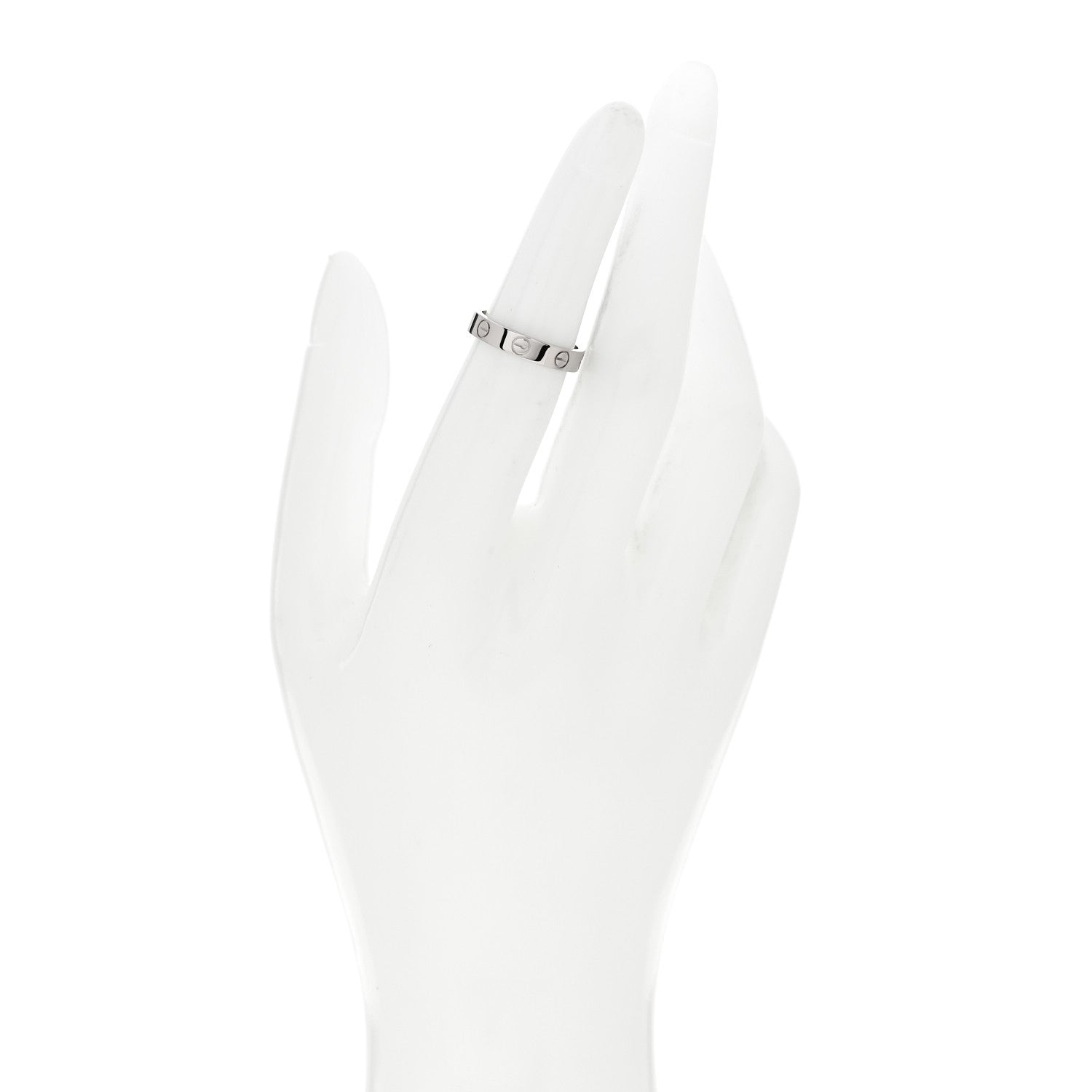 Cartier 18K White Gold 3.5mm LOVE Wedding Band Ring 50 5.25 2 of 4