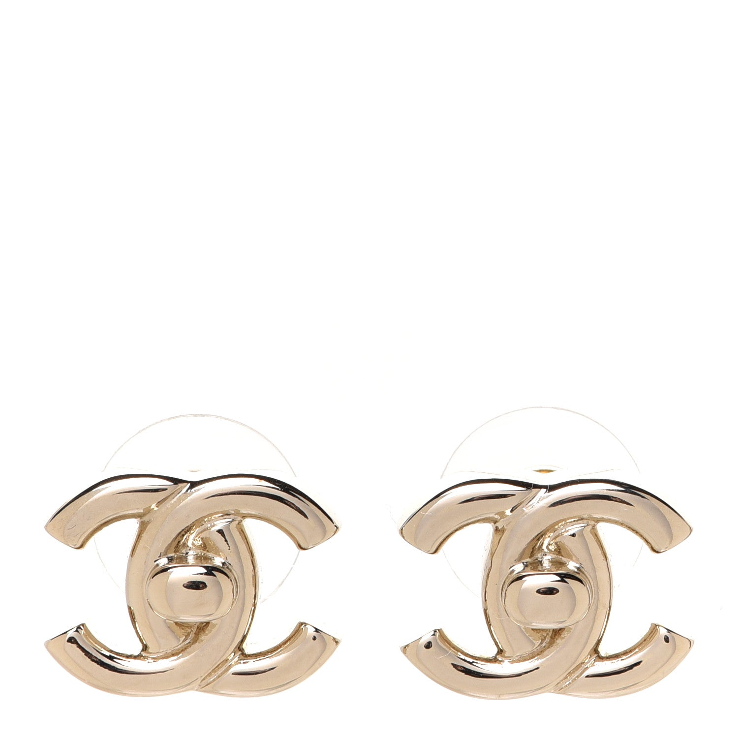 Chanel Metal CC Turnlock Earrings Gold 1 of 5