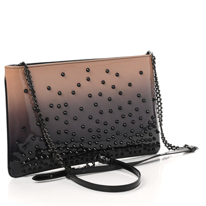 Christian Louboutin Patent Degrade Loubiposh Spiked Clutch Nude Black 3 of 9