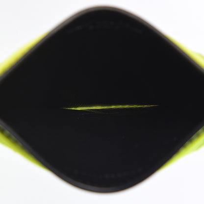 Saint Laurent Patent Grain De Poudre Matelasse Chevron Monogram Credit Card Case Neon Yellow 5 of 9