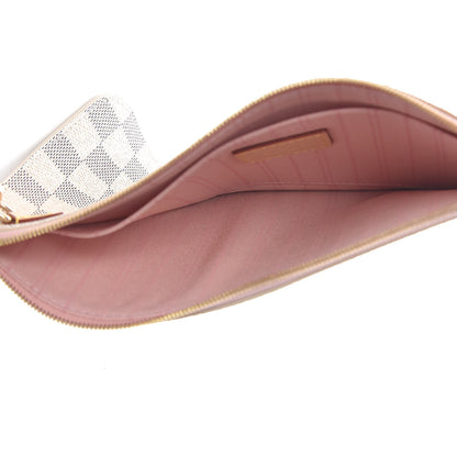 Louis Vuitton Damier Azur Neverfull MM GM Pochette Rose Ballerine 5 of 7
