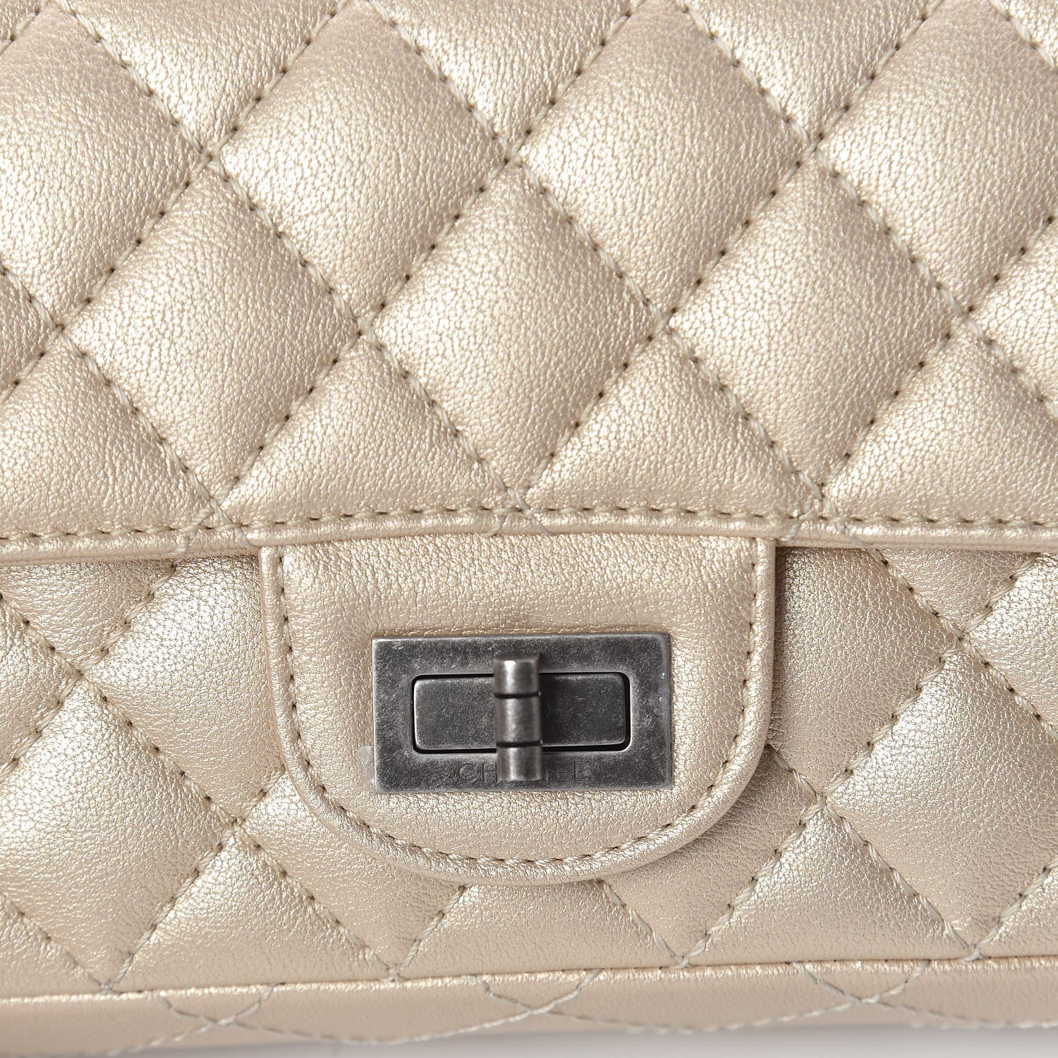 Chanel Metallic Sheepskin Quilted 2.55 Reissue Mini Flap Beige 10 of 11