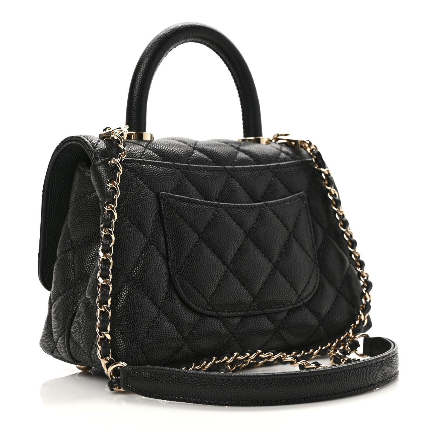Caviar Quilted Extra Mini Coco Handle Flap Black
