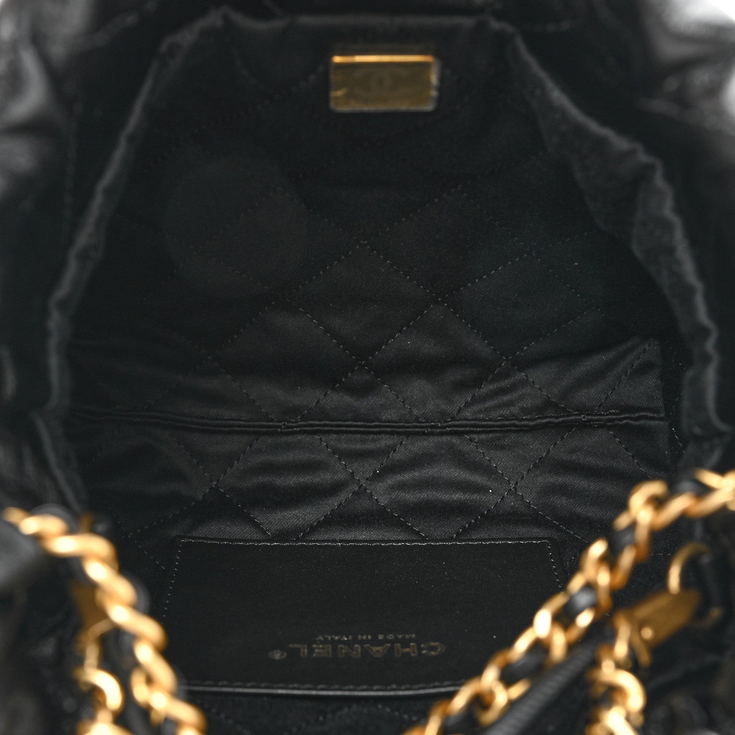 Chanel Shiny Crumpled Calfskin Quilted Pearl Mini Chanel 22 Black 5 of 10
