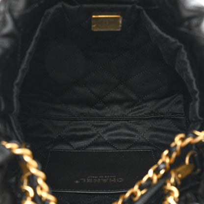 Chanel Shiny Crumpled Calfskin Quilted Pearl Mini Chanel 22 Black 5 of 10
