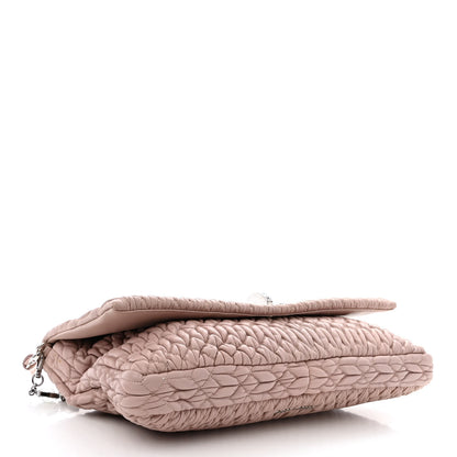 Miu Miu Nappa Matelasse Crystal Flap Clutch Cammeo 4 of 11