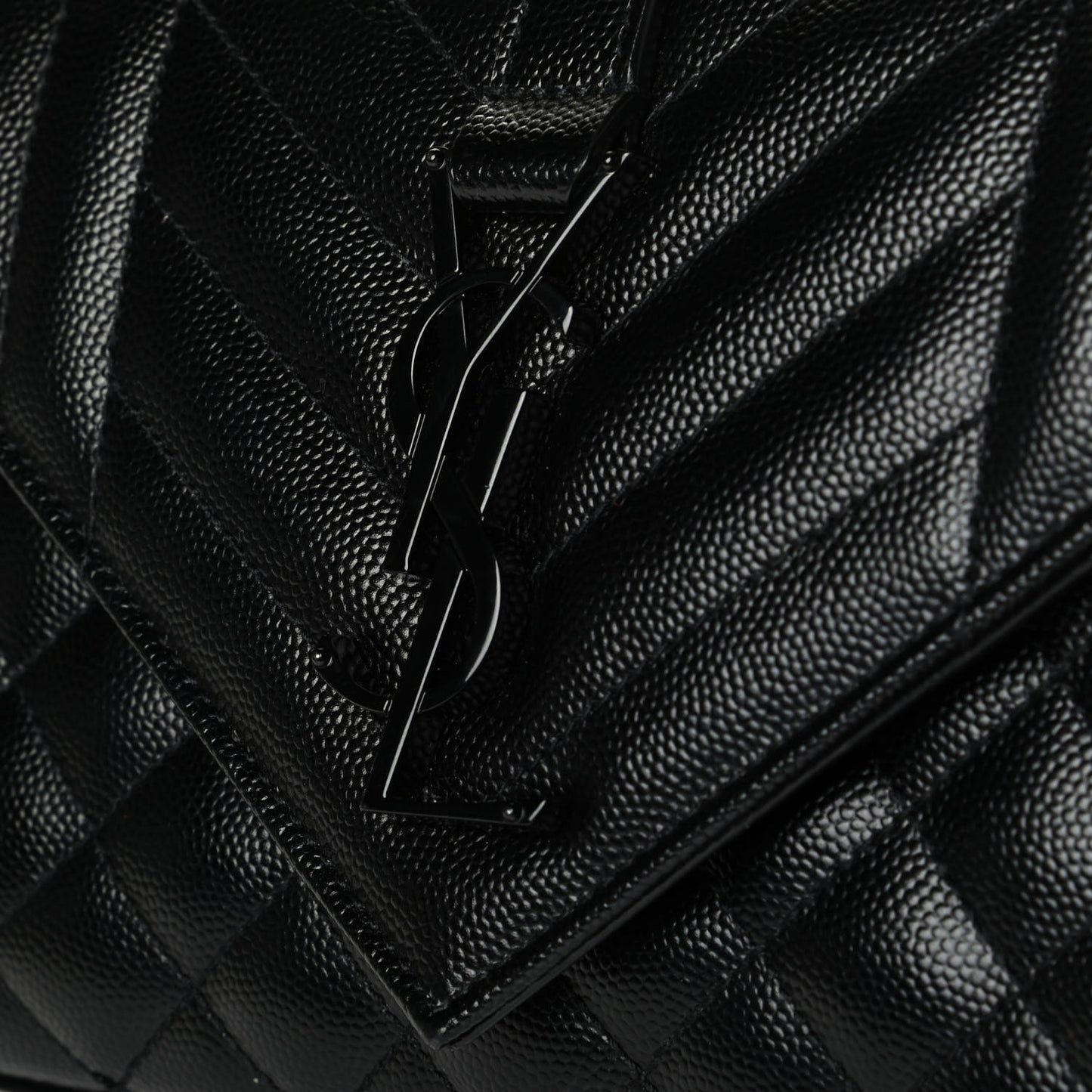 Grain De Poudre Textured Mixed Matelasse Triquilt Small Monogram Satchel Black