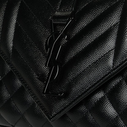 Saint Laurent Grain De Poudre Textured Mixed Matelasse Triquilt Small Monogram Satchel Black 7 of 7