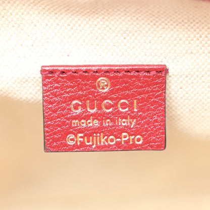 Gucci X DORAEMON Mini Vintage GG Supreme Monogram Textured Dollar Calfskin Mini Bucket Bag Beige Ebony Multicolor New Cherry Red 6 of 11
