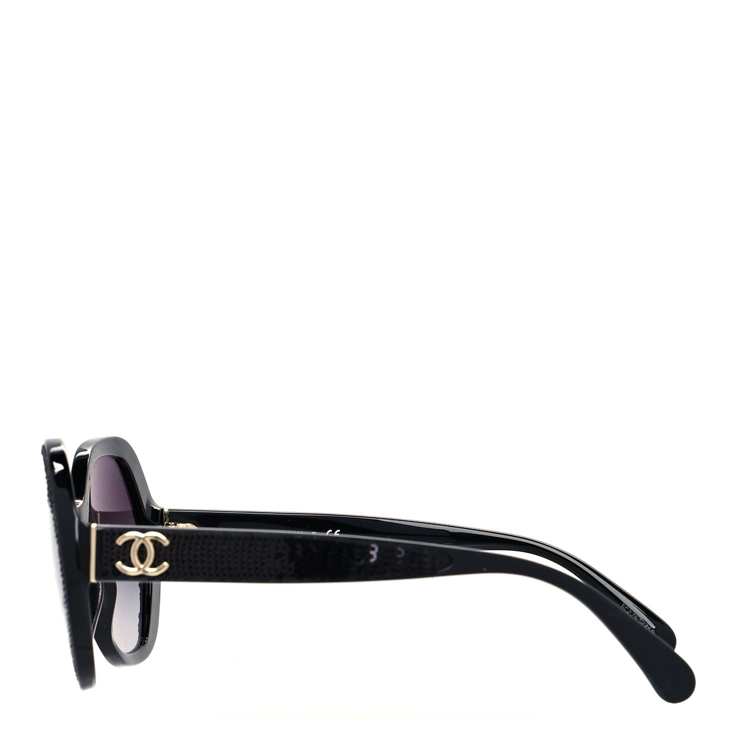 Chanel Acetate Sequin Round Sunglasses 5451 Black 3 of 7