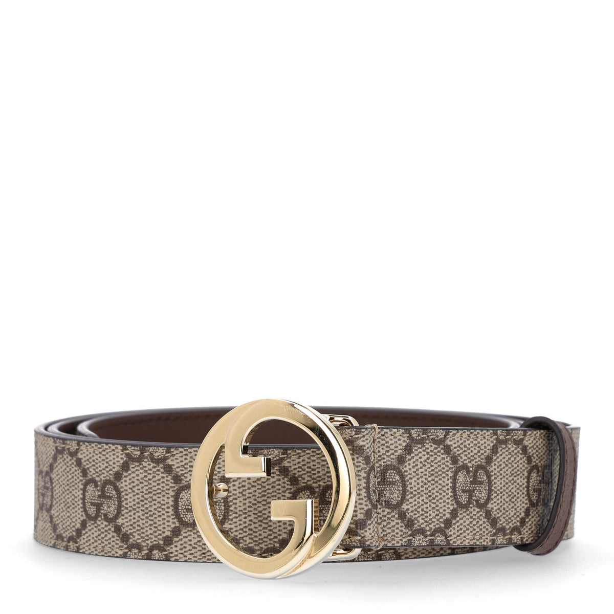 GG Supreme Monogram Textured Dollar Calfskin Blondie 30mm Belt 110 44 Beige Ebony New Acero
