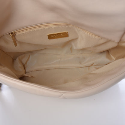 Chanel Lambskin Quilted Large 19 Flap Light Beige 7 of 11