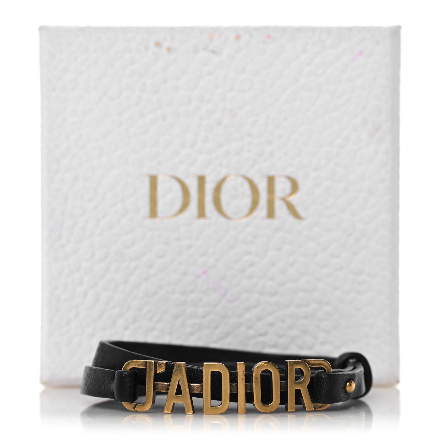 Calfskin J'adior Double Bracelet Black