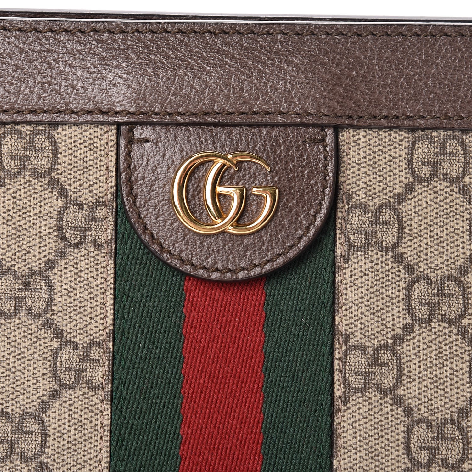 Gucci GG Supreme Monogram Web Medium Ophidia Chain Shoulder Bag Brown 8 of 10