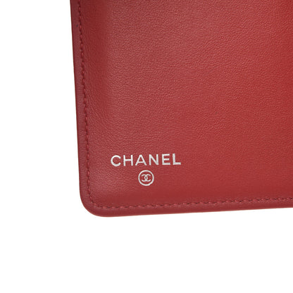 Chanel Calfskin Chevron Quilted Boy Yen Wallet Dark Red 6 of 9