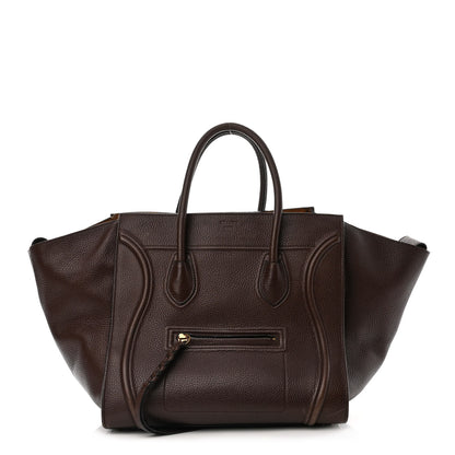 Celine Shiny Grained Calfskin Medium Phantom Luggage Brown 1 of 17