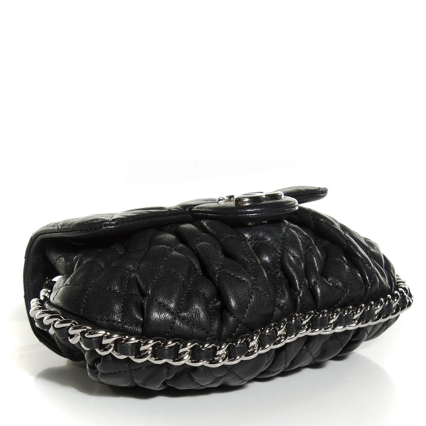 Washed Lambskin Mini Chain Around Messenger Black