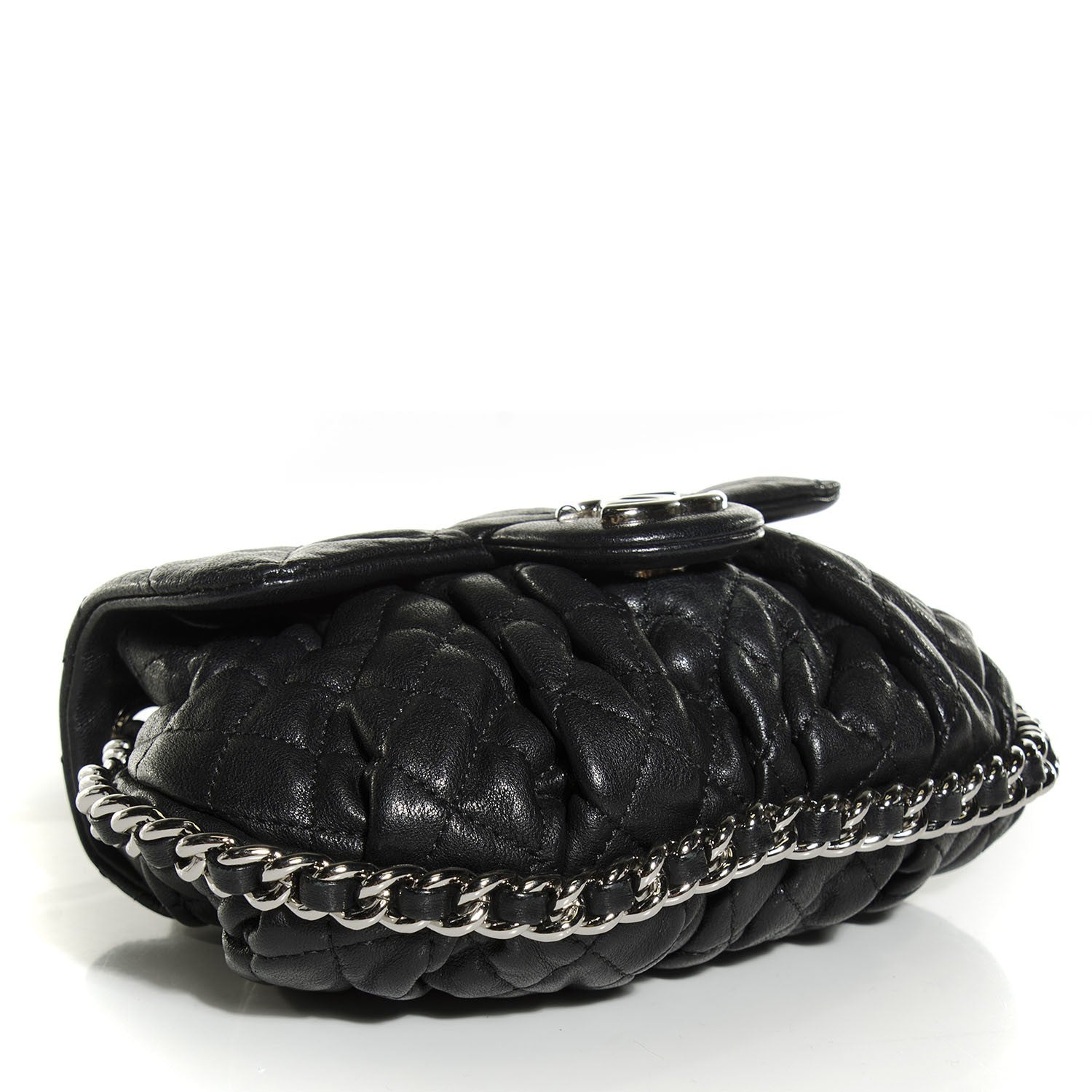 Chanel Washed Lambskin Mini Chain Around Messenger Black 4 of 7