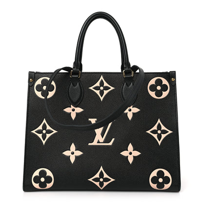 Louis Vuitton Empreinte Monogram Giant Onthego MM Black Beige 1 of 9