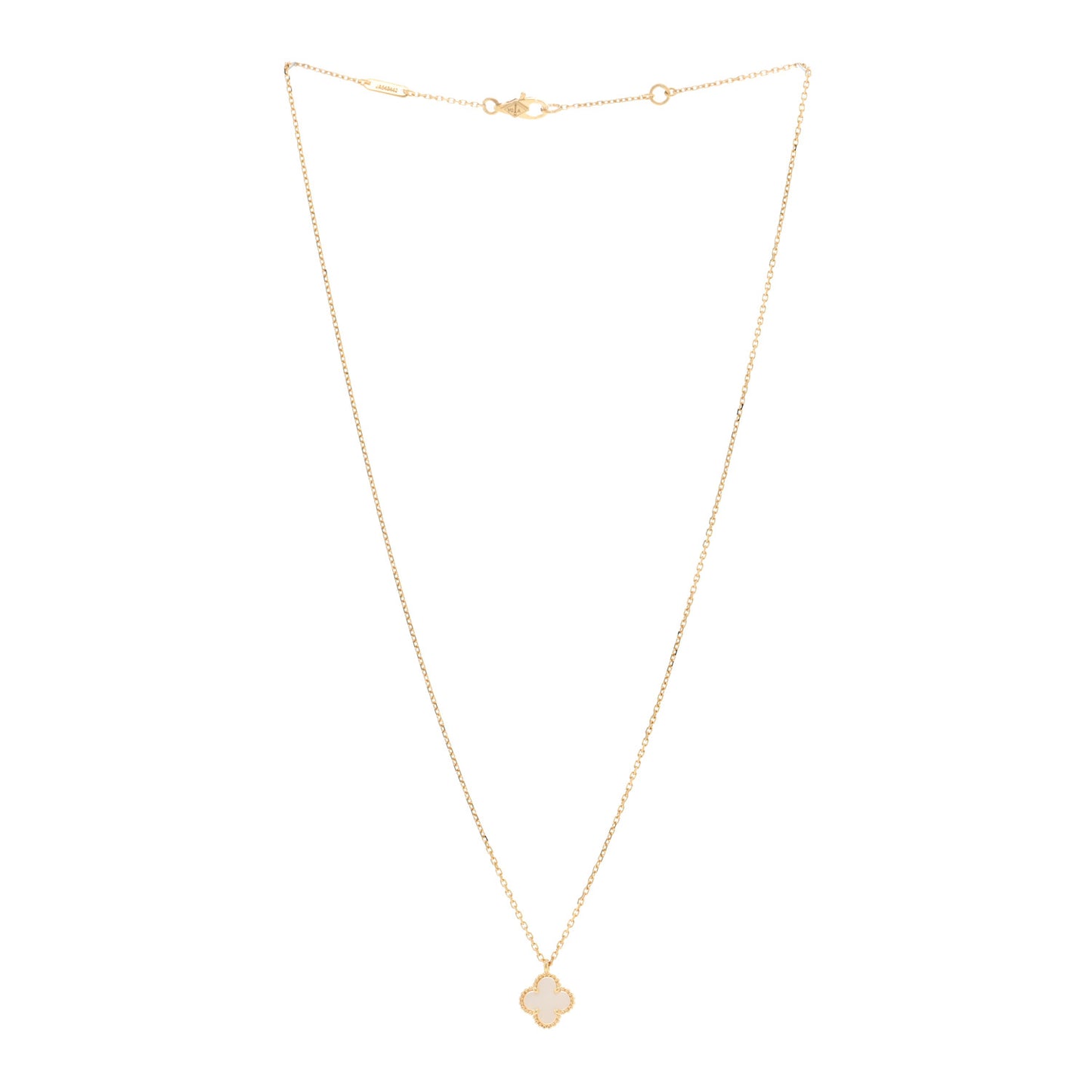 18K Yellow Gold Mother of Pearl Sweet Alhambra Pendant Necklace