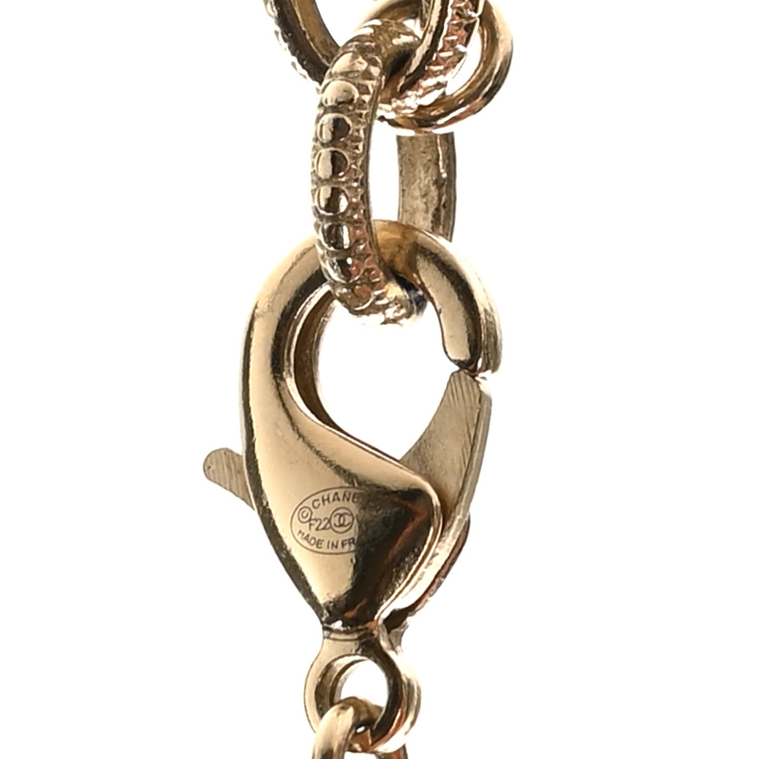 Chanel Graduated Pearl Crystal CC Bracelet Gold 4 of 4
