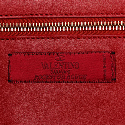 Valentino Garavani Vitello Monochrome Small Rockstud All Over Tote Rosso Valentino 9 of 10
