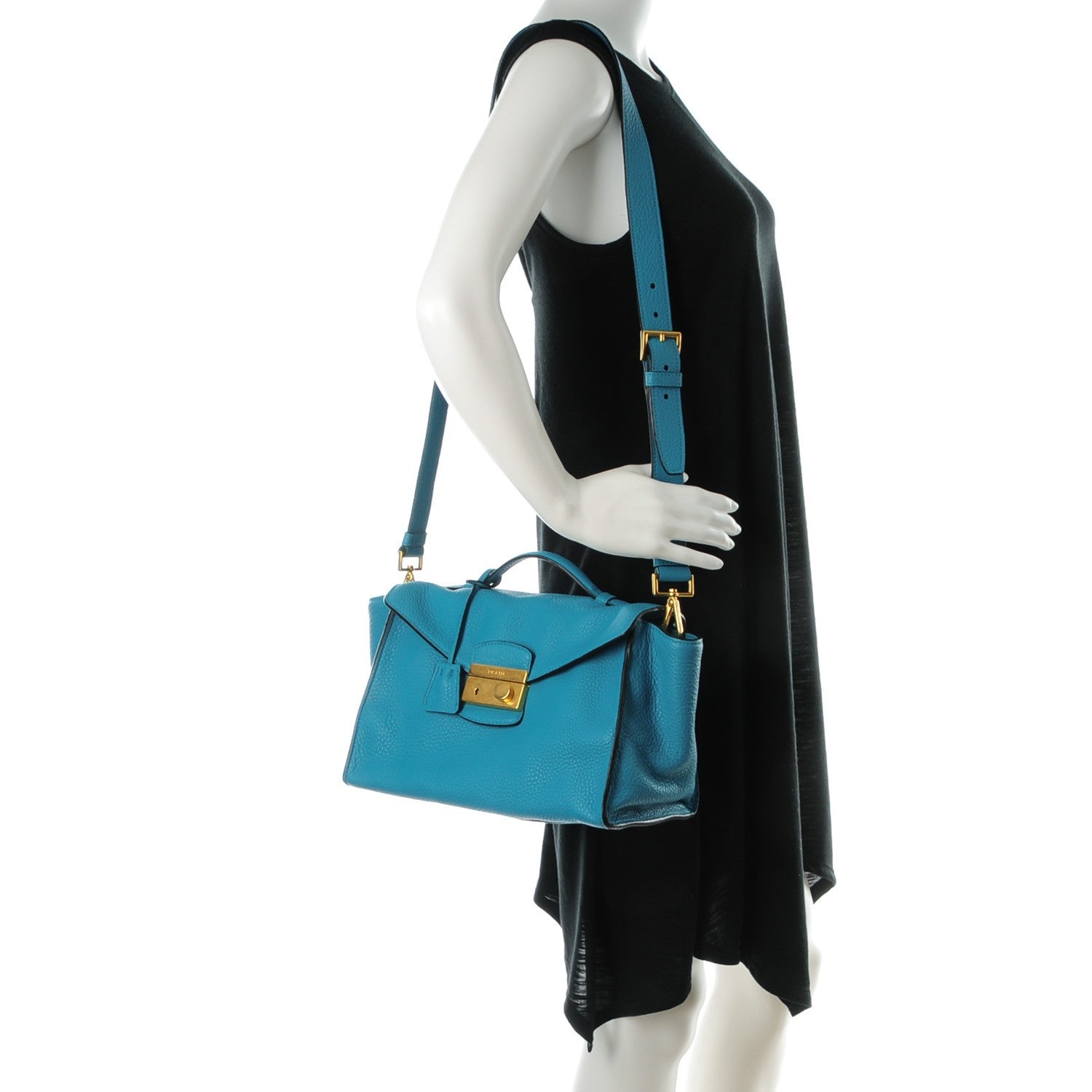 Prada Vitello Daino Sound Twin Pocket Satchel Voyage 2 of 9