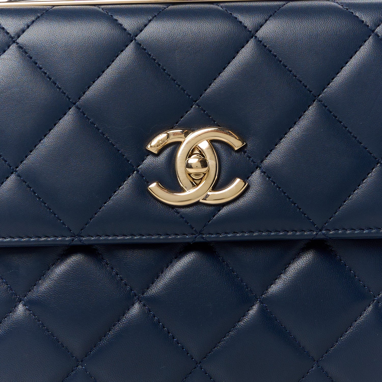Chanel Lambskin Quilted Medium Trendy CC Flap Navy Blue 10 of 13
