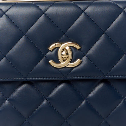 Chanel Lambskin Quilted Medium Trendy CC Flap Navy Blue 10 of 13