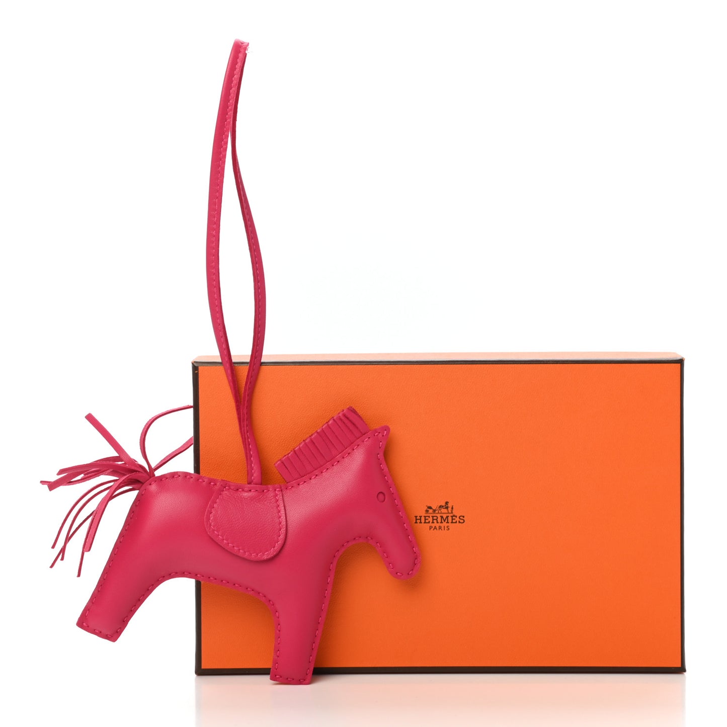 Milo Lambskin Grigri Rodeo Horse Bag Charm MM Rose Mexico