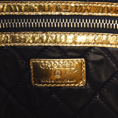 Chanel Metallic Lambskin Large Feministe Maize Feminine Pouch Clutch Gold 6 of 8