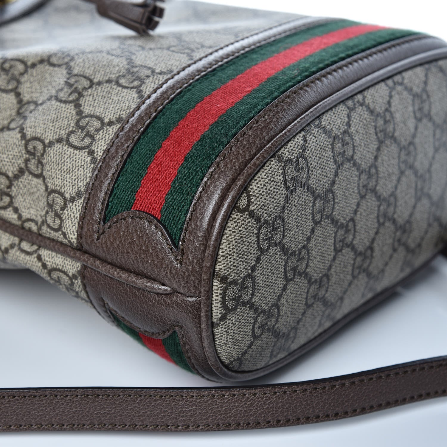 Gucci GG Supreme Monogram Web Small Ophidia Bucket Bag Brown 9 of 9
