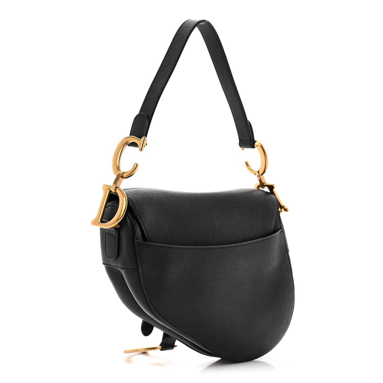 Christian Dior Grained Calfskin Saddle Bag Black 3 of 10