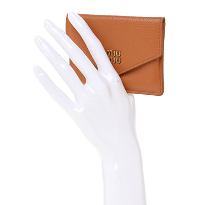 Miu Miu Vitello Phenix Card Holder Papaya 2 of 8