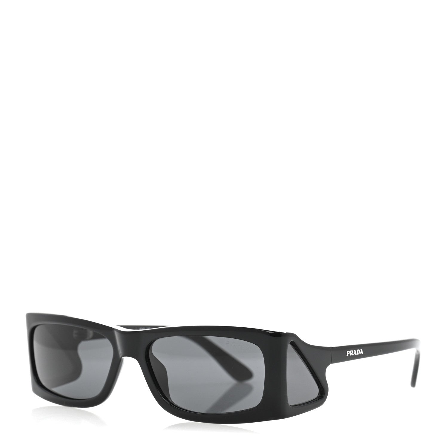 Prada Acetate Rectangular Sunglasses SPR B03 Black 1 of 7