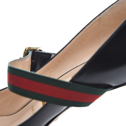 Gucci Calfskin Sylvie Mid Heel Pumps 37 Black 9 of 11