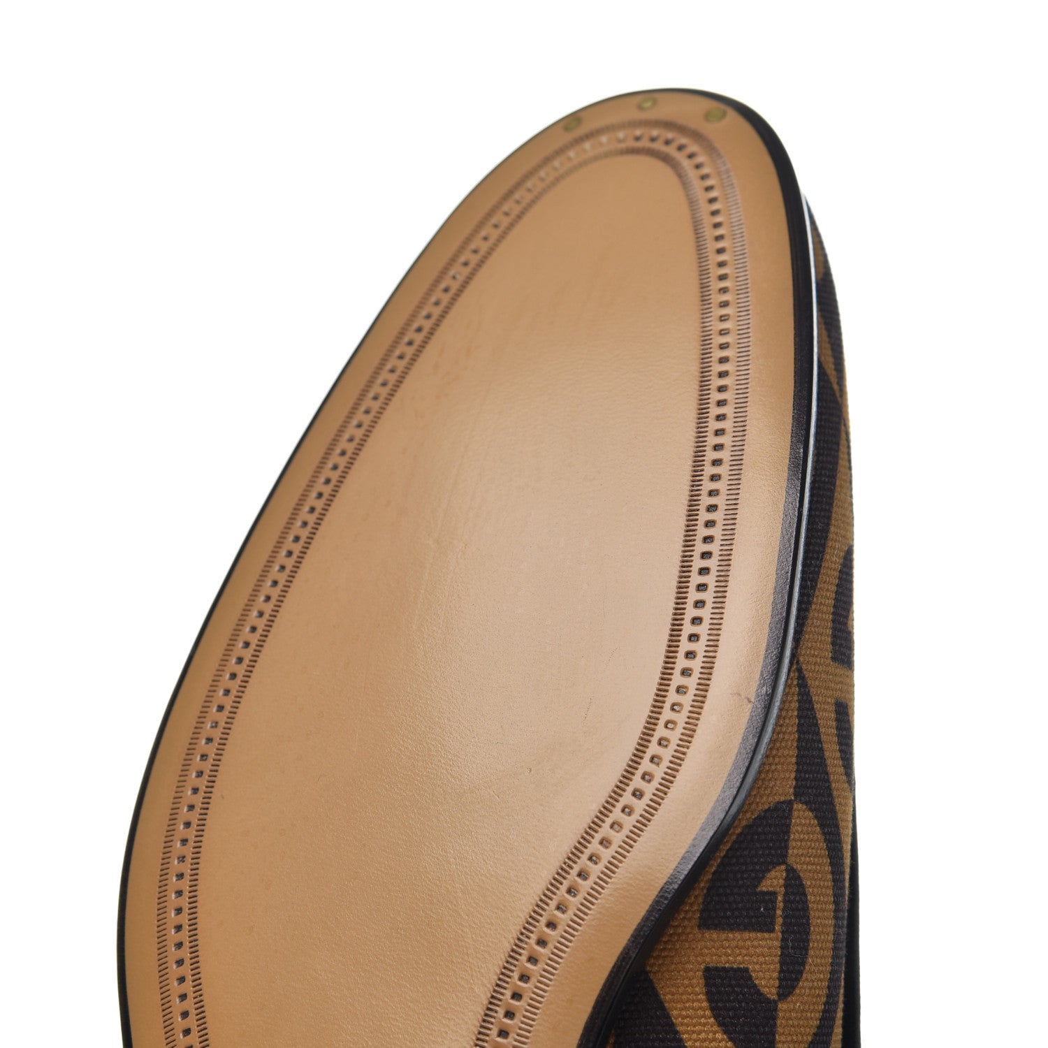 Gucci Canvas Rhombus Horsebit Mens Jordaan Loafers 9 Camel Brown Black 9 of 14
