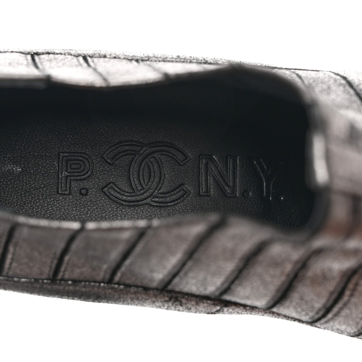 Metallic Ribbed Short Boot Pumps 37.5 Dark Grey