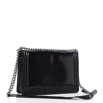 Chanel Glazed Calfskin Large Boy Flap Black 3 of 13