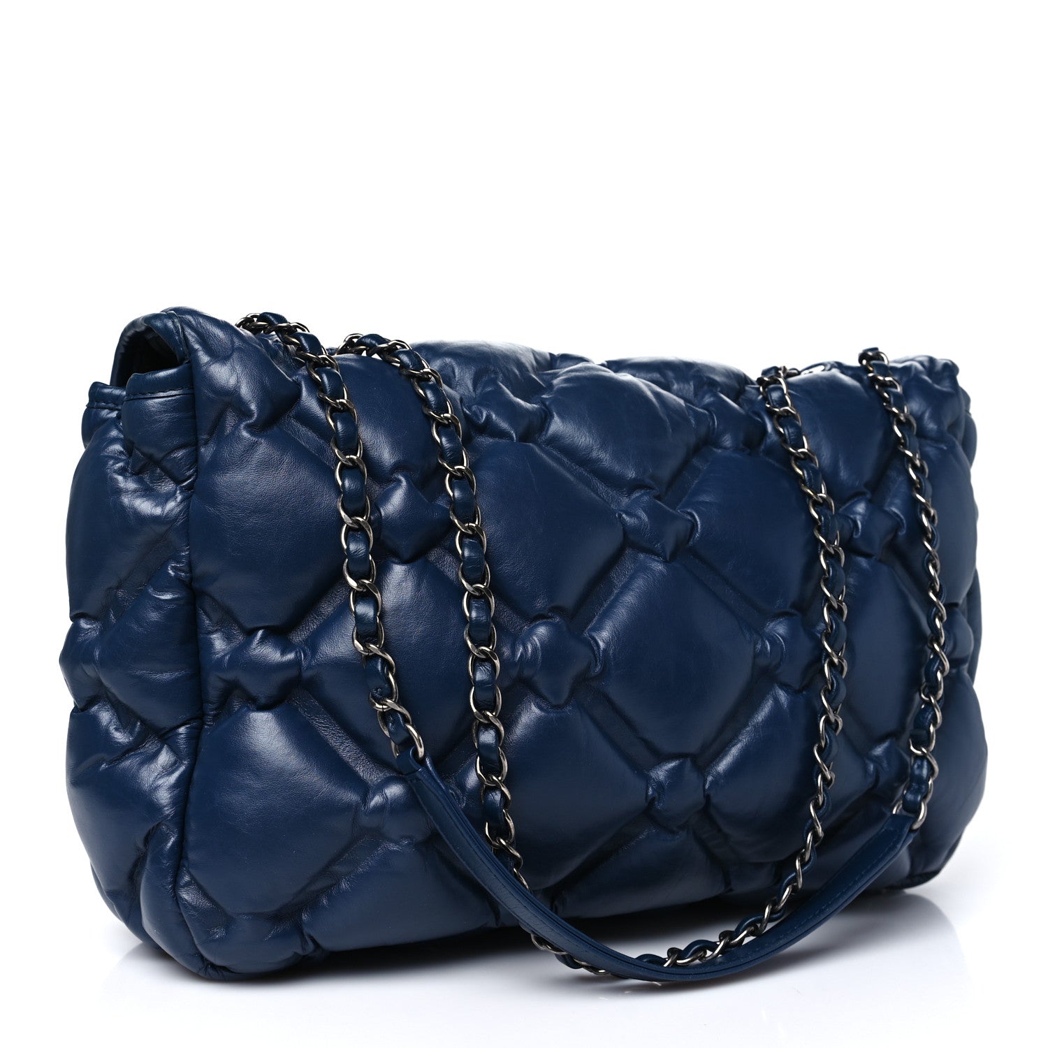 Chanel Calfskin Quilted Large Chesterfield Flap Navy 4 of 11