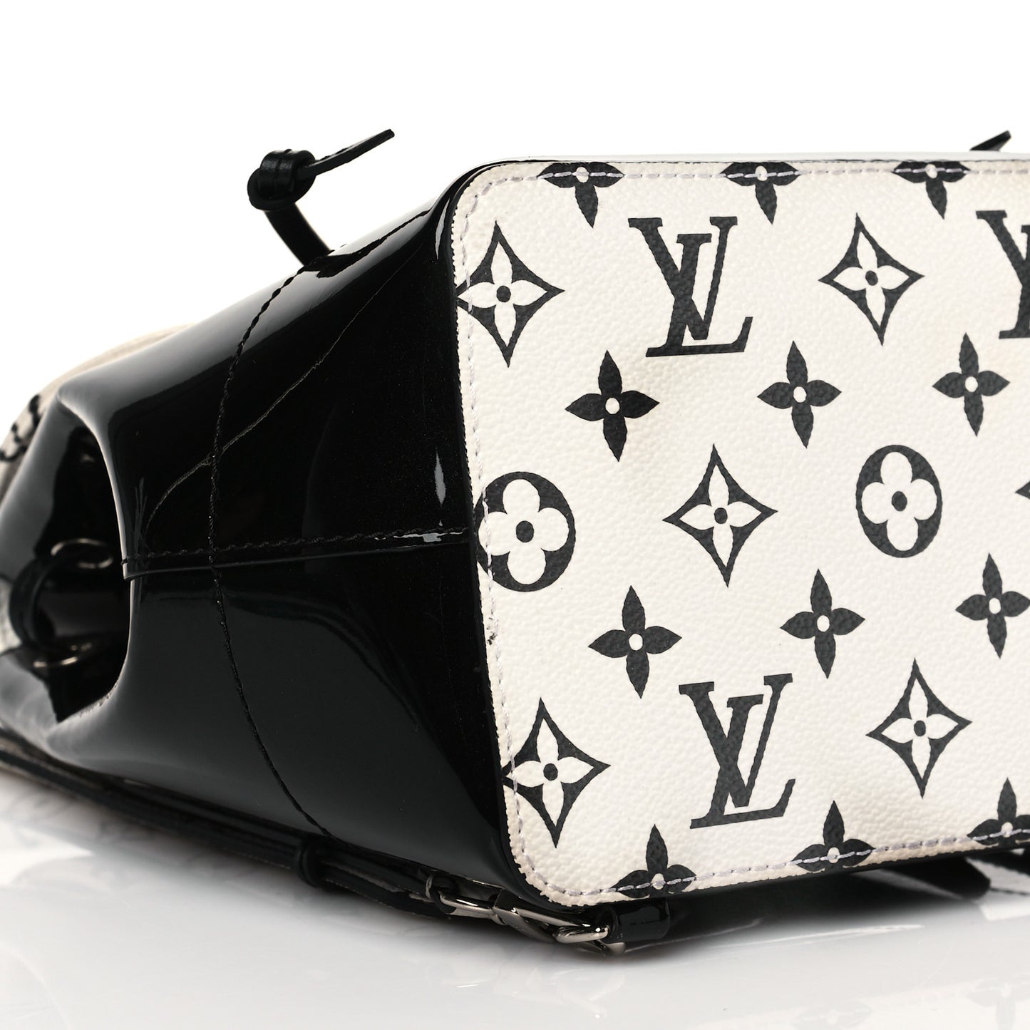 Patent Monogram Hot Springs Backpack Black White