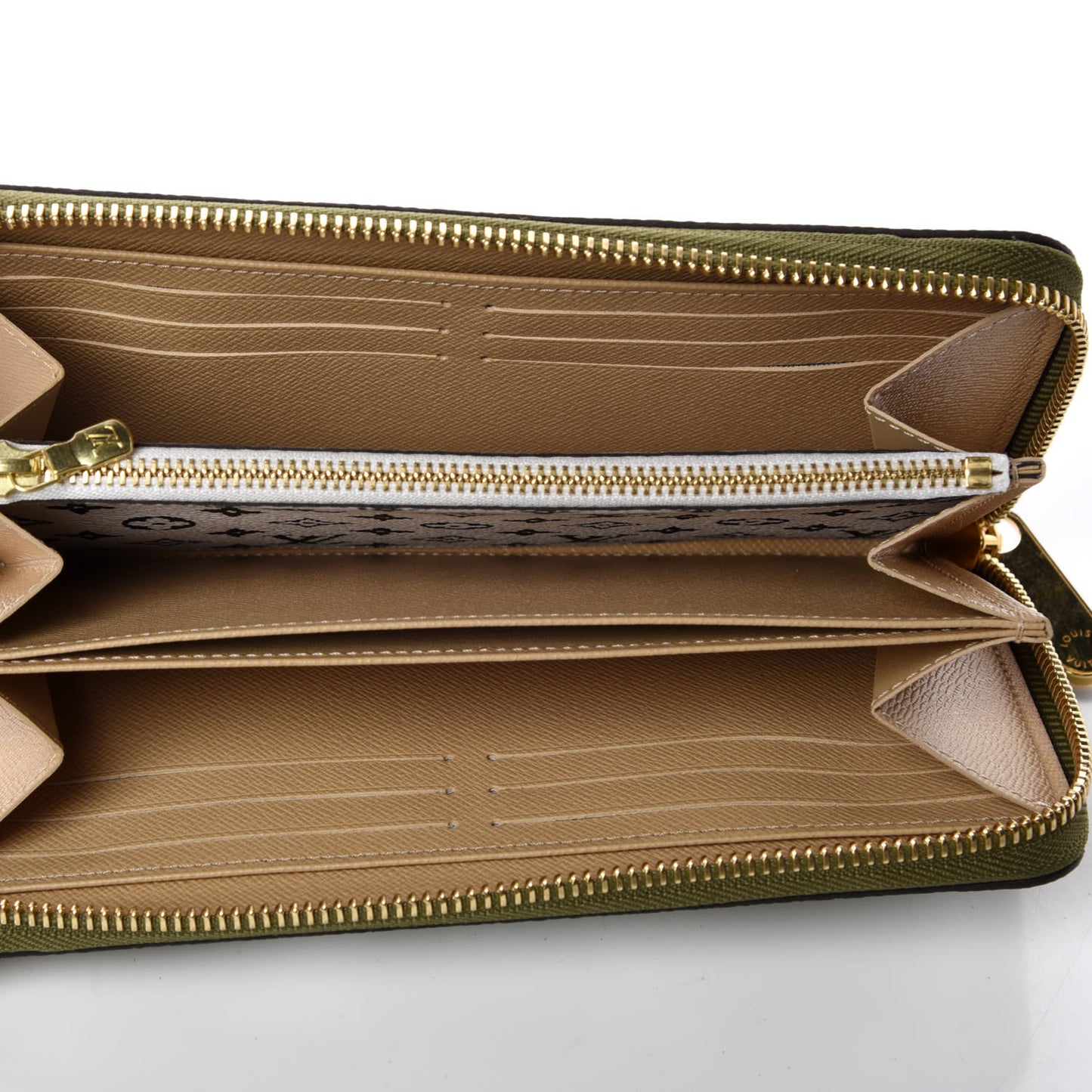 Monogram Giant Zippy Wallet Kaki White