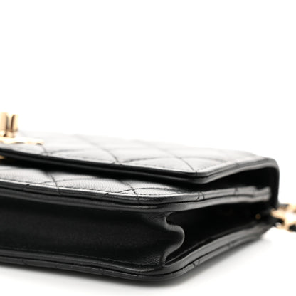 Chanel Lambskin Quilted Trendy CC Wallet On Chain WOC Black 11 of 12