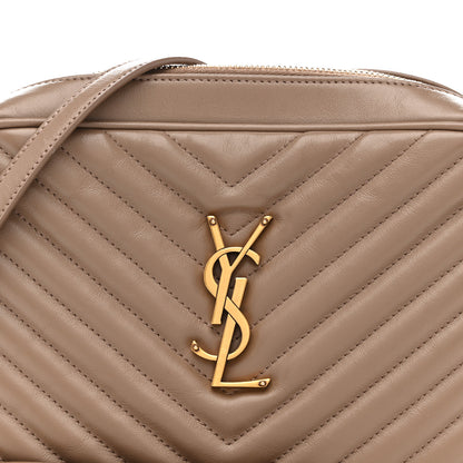 Saint Laurent Calfskin Matelasse Monogram Lou Camera Bag Dark Beige 8 of 14