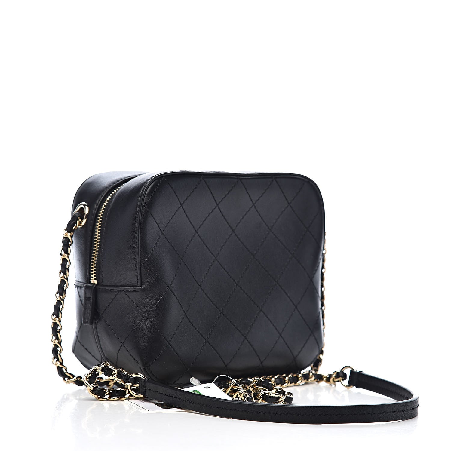 Chanel Calfskin Stitched Enamel CC Camera Case Bag Black 3 of 10