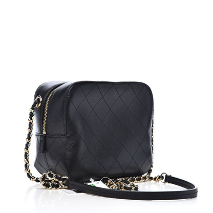 Chanel Calfskin Stitched Enamel CC Camera Case Bag Black 3 of 10