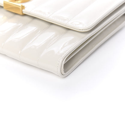 Saint Laurent Patent Calfskin Matelasse Monogram Vicky Chain Wallet Off White 7 of 8