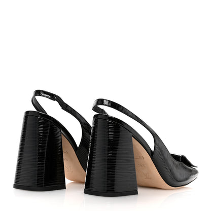 Louis Vuitton Electric Epi Shake Slingback Pumps 38.5 Black 5 of 10