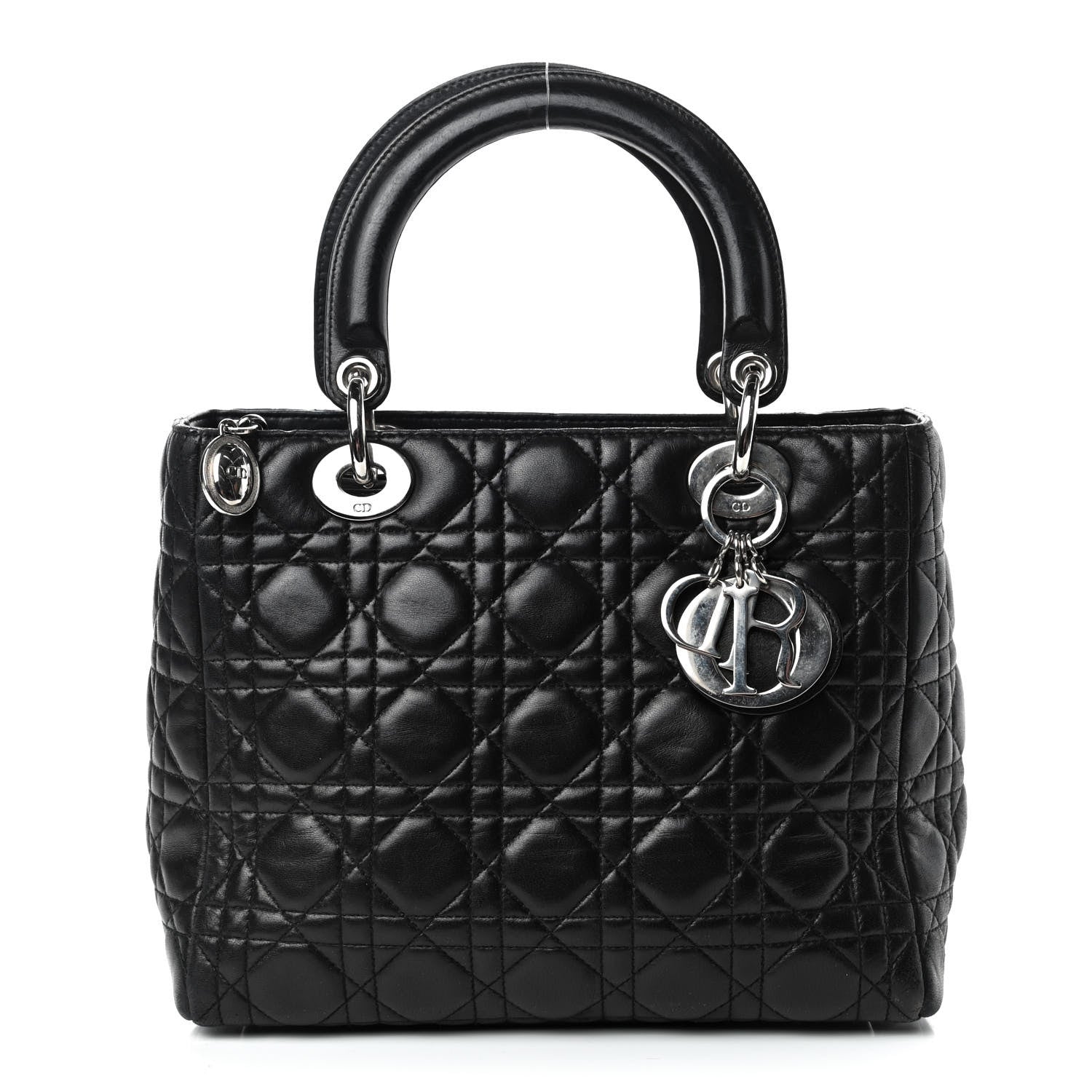 Christian Dior Lambskin Cannage Medium Lady Dior Black 1 of 13